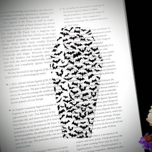 Clear Bookmark Bats Flying Coffin Goth Gothic Halloween Horror Creepy Oddities Weird Dark Art Decor