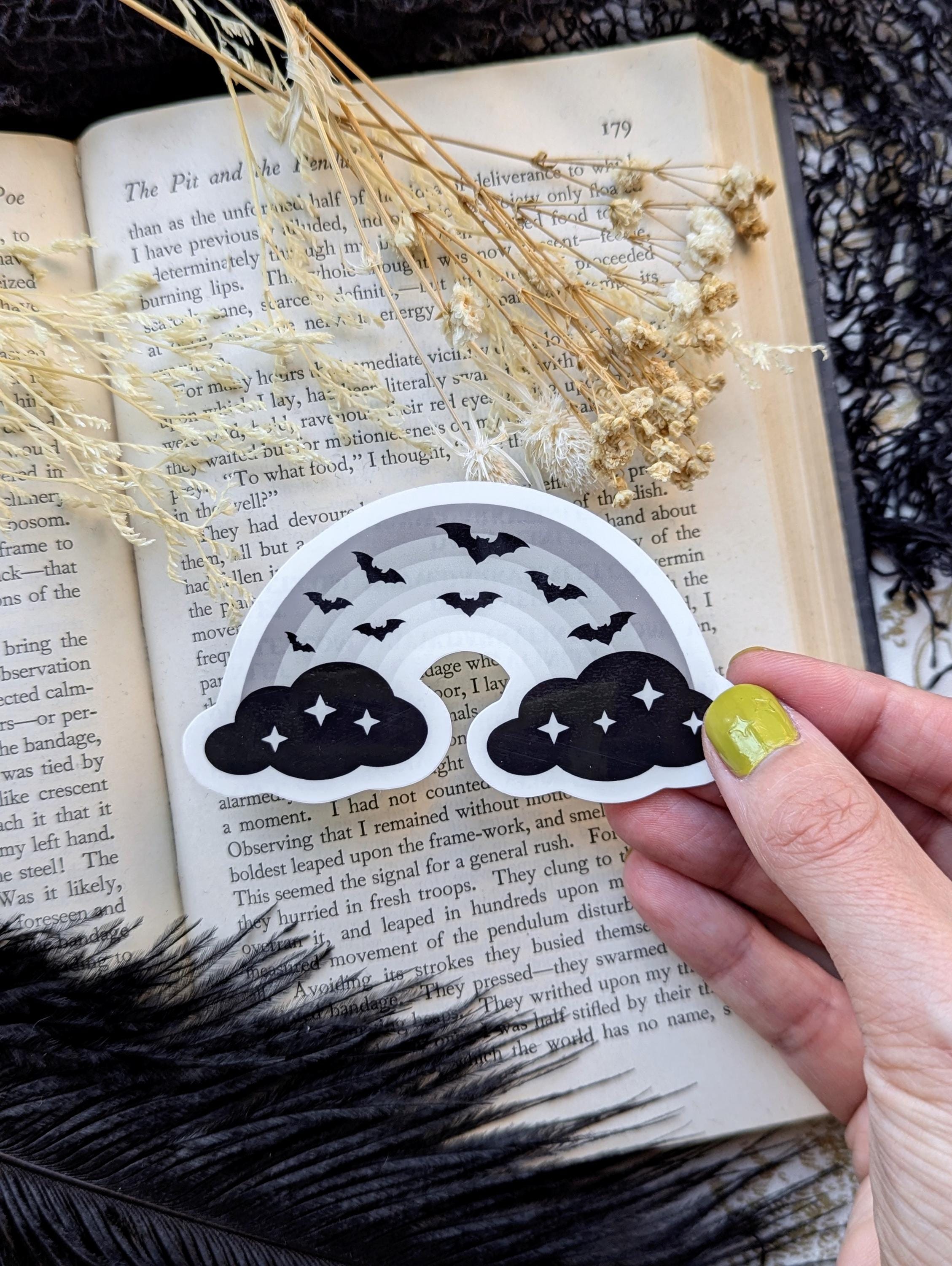 Vinyl Waterproof Sticker Goth Rainbow Pastel Goth Flying Bats Gothic ...