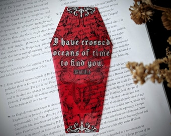 Clear Bookmark Bram Stoker Dracula Inspired Oceans Of Time Gothic Halloween Horror Book Lover Reader Gift Handmade Artist