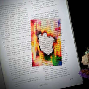 Clear Bookmark Abstract Burnt Burn Paper Colorful Rainbow Weird Dark Creepy Oddities Dyslexia Reading Guide