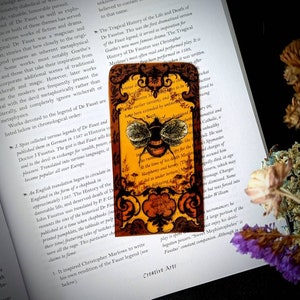 Clear Bookmark Victorian Vintage Bee Bug Insect Baroque Steampunk Goth Gothic Dark Academia Cottagecore Fairycore Book Reader Lover Gift