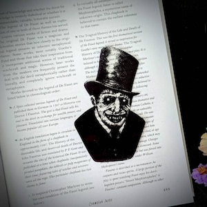 Clear Bookmark Creepy Man Phantom Ghost Demon Ghoul Ghost Poltergeist Goth Gothic Halloween Horror Oddities
