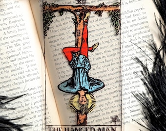 Clear Bookmark The Hanged Man Tarot Card Witch Witchcraft Esoteric Goth Gothic Handmade Artist Book Reader Lover Gift Handmade Artist