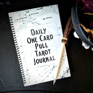 Daily One Card Pull Tarot Journal Physical Notebook Beginner New Goth Gothic Baby Witch Witchcraft Witchy Victorian Unique Gift