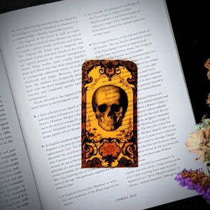 Clear Bookmark Victorian Vintage Skull Baroque Steampunk Goth Gothic Halloween Horror Creepy Oddities Dark Weird Unique
