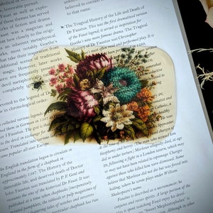 Clear Bookmark Vintage Painting Wildflowers Bee Flowers Floral Victorian Dark Academia Fairycore Cottagecore Witchcore