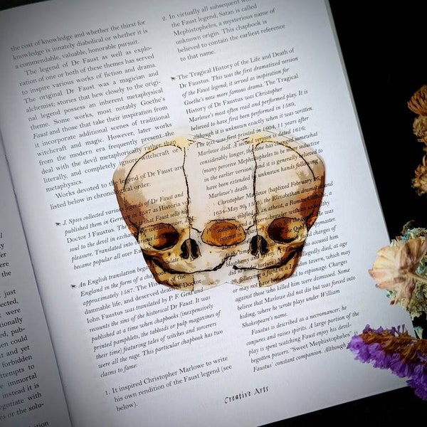 Clear Bookmark Conjoined Twins Fetal Skull Creepy Horror Halloween Goth Gothic Medical Oddities