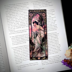 Clear Bookmark Alphonse Maria Mucha Evening Reverie French Art Nouveau Gift