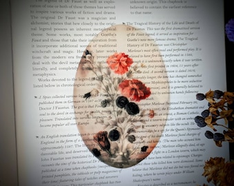 Clear Bookmark Vintage Watercolor Flowers Floral Victorian Goth Gothic Unique Gift