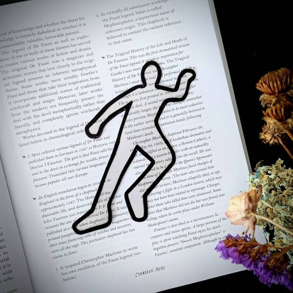 Chalk Body Outline Clear Bookmark True Crime Death Dead Evidence Crime Scene Goth Gothic Horror Creepy Oddities