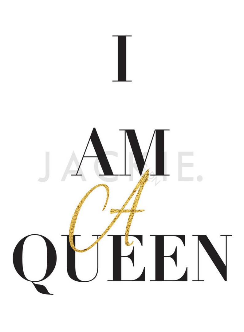 I Am A Queen Black Gold Foil Instant Downloadable Graphic - Etsy