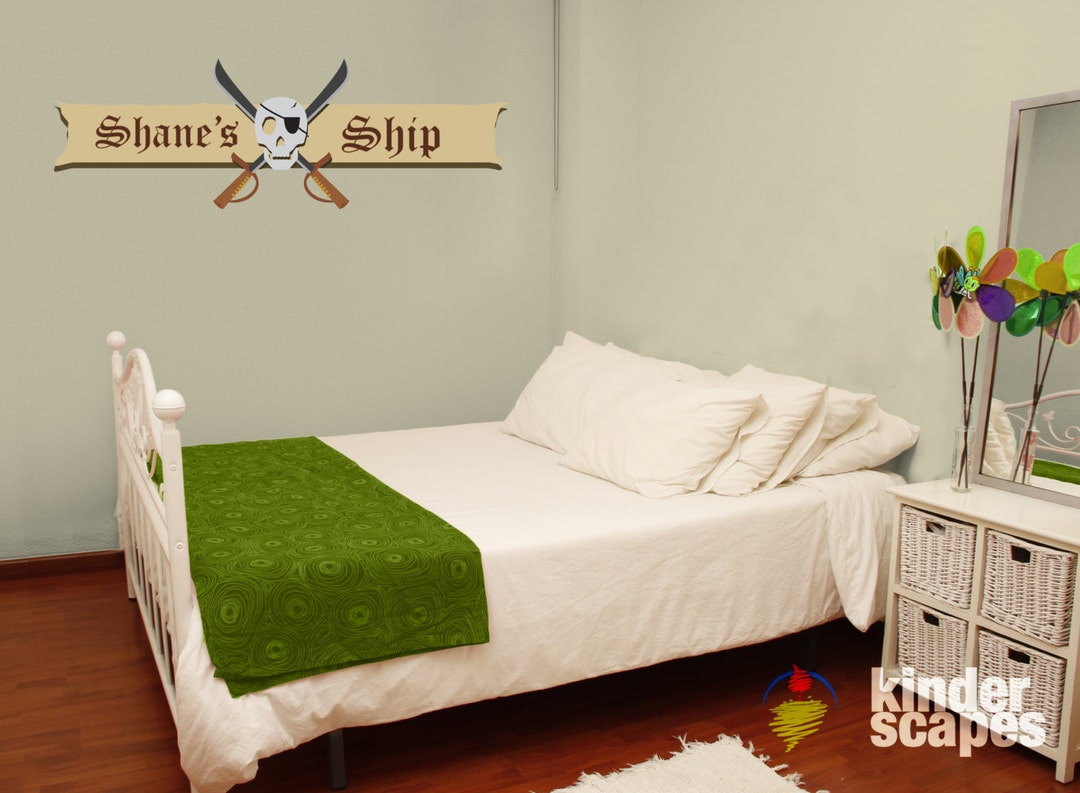 Personalized Pirate Theme Wall Decal Kids Wall Decal Etsy