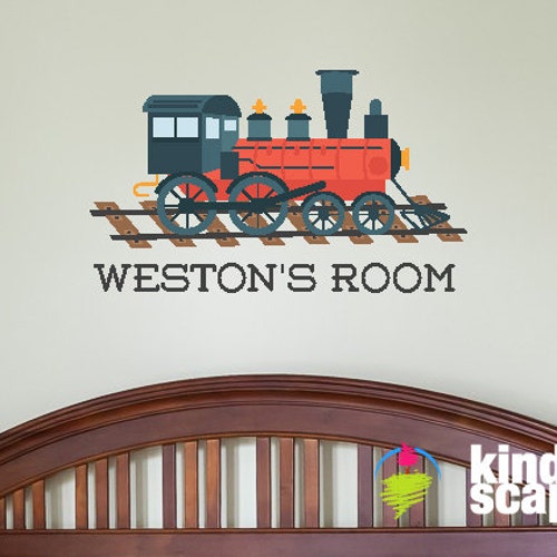 Personalized Train Wall Decal Kids Wall Decal Boys Train Etsy