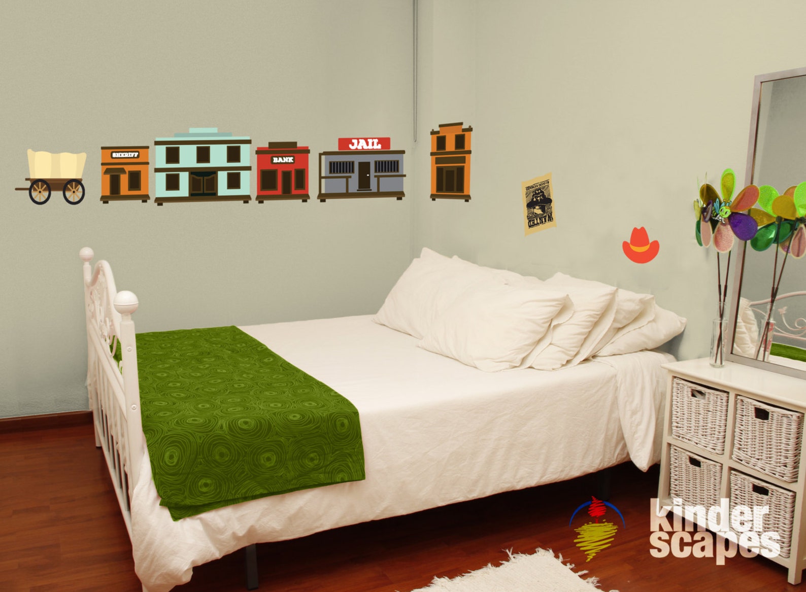 Personalized Western Themed Room Wall Decal Pack Kids Wall Decal Old