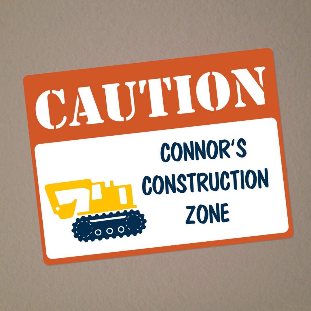 Personalized Construction Wall Decal Kids Wall Decal Etsy
