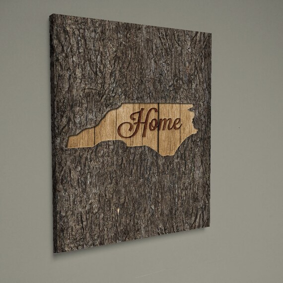 Tallado De Arbol Personalizado Estado De Carolina Del Norte Etsy