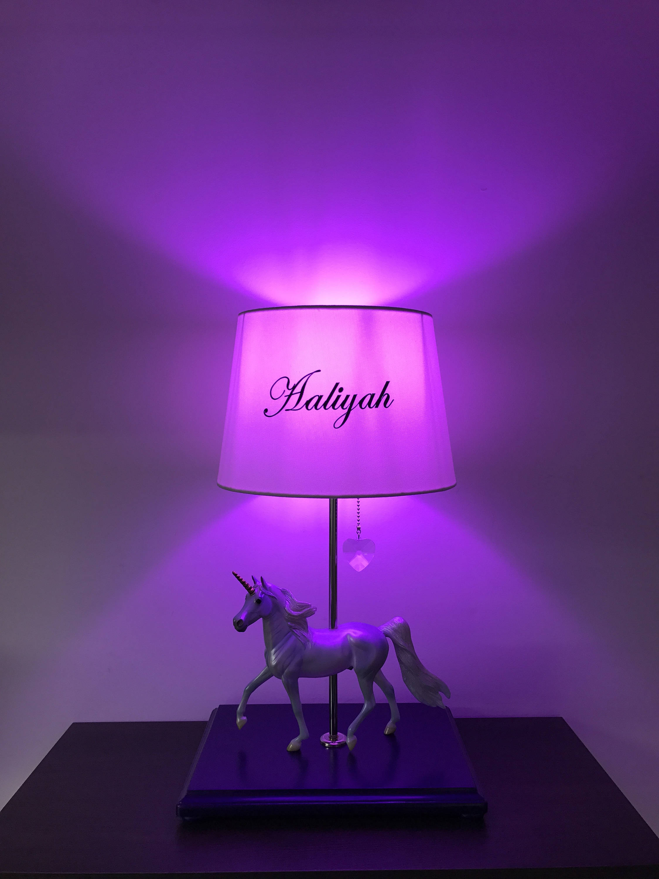 Unicorn lamp Girls decor purple metallic desk lamp table Etsy