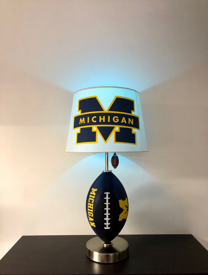 University Of Michigan Football Lamp Ncaa Man Cave Sports Light Wolverines
