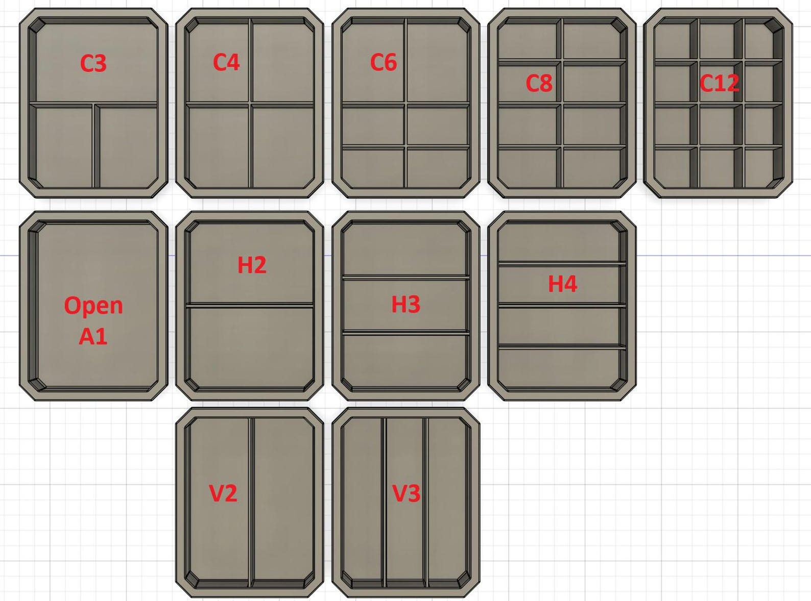 4 Count Case Stack Patterns Kobalt Casestack Bin Inserts - Medium and Large Boxes (and Roller ...