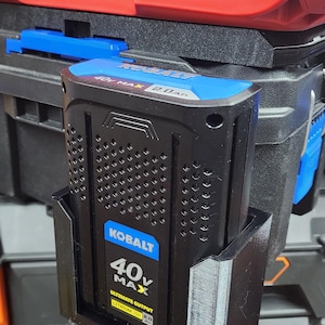 Soporte de batería Kobalt de 40 V: compatible con CaseStack, Packout y ModBox (impreso en 3D)