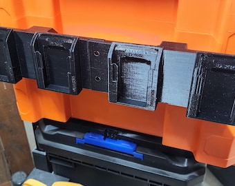 Klein ModBox Accessories - 3D Printed - Battery Holders + Craftsman V20, Dewalt 20v XR, Milwaukee, Kobalt 24v and 40v, Ryobi One+ and 40v