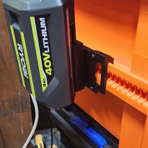 Soporte de batería Ryobi de 40 V: compatible con CaseStack, Packout y ModBox, o montaje en pared. Impresión 3D.