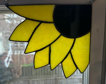 Stained Glass Corner Sunflower