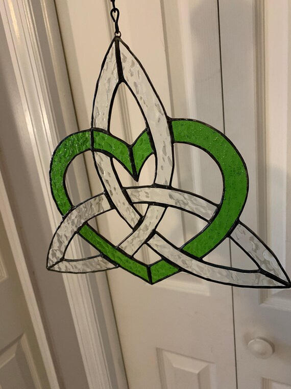 Stained Glass Triquetra Celtic Knot Etsy