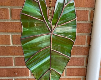 Alocasia leaf .. Elephant Ear Suncatcher