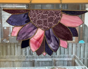 Half Flower Suncatcher - shades of pink and purple