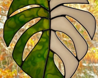 Monstera Albo Leaf Suncatcher