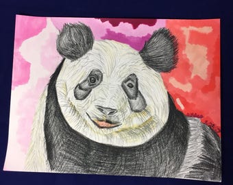 Panda days-colored pencil and copic marker on sketch paper