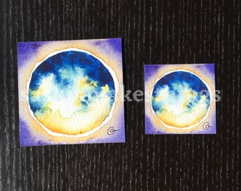 March Worm Moon - Mini Watercolor Limited Edition Prints 3 x 3 inches or 2 x 2 inches