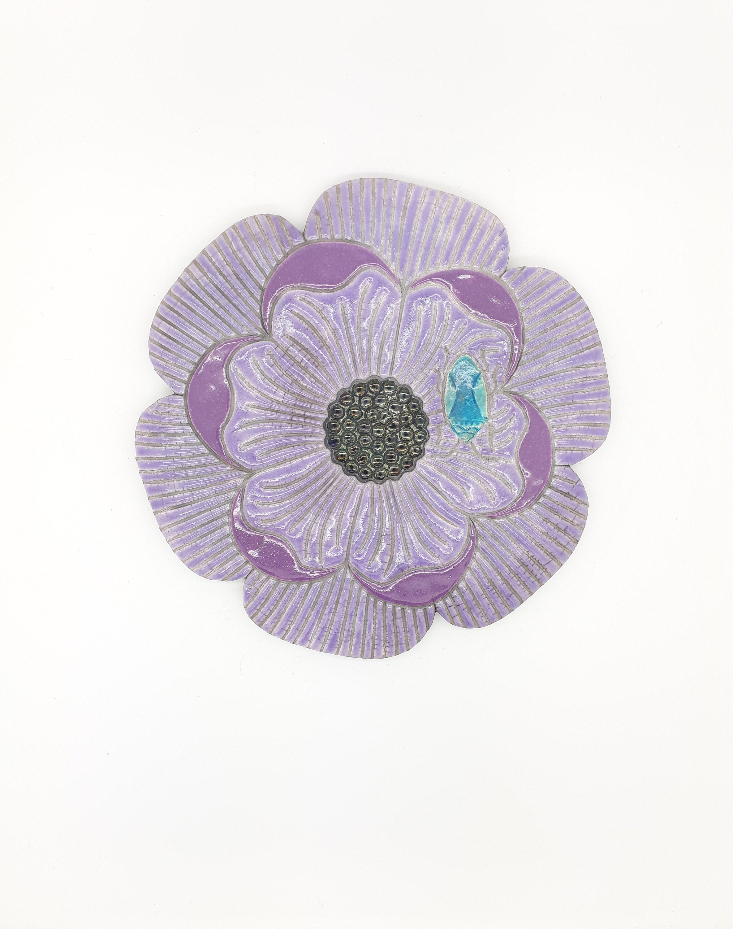 Dessous de Plat Fleur Céramique Raku