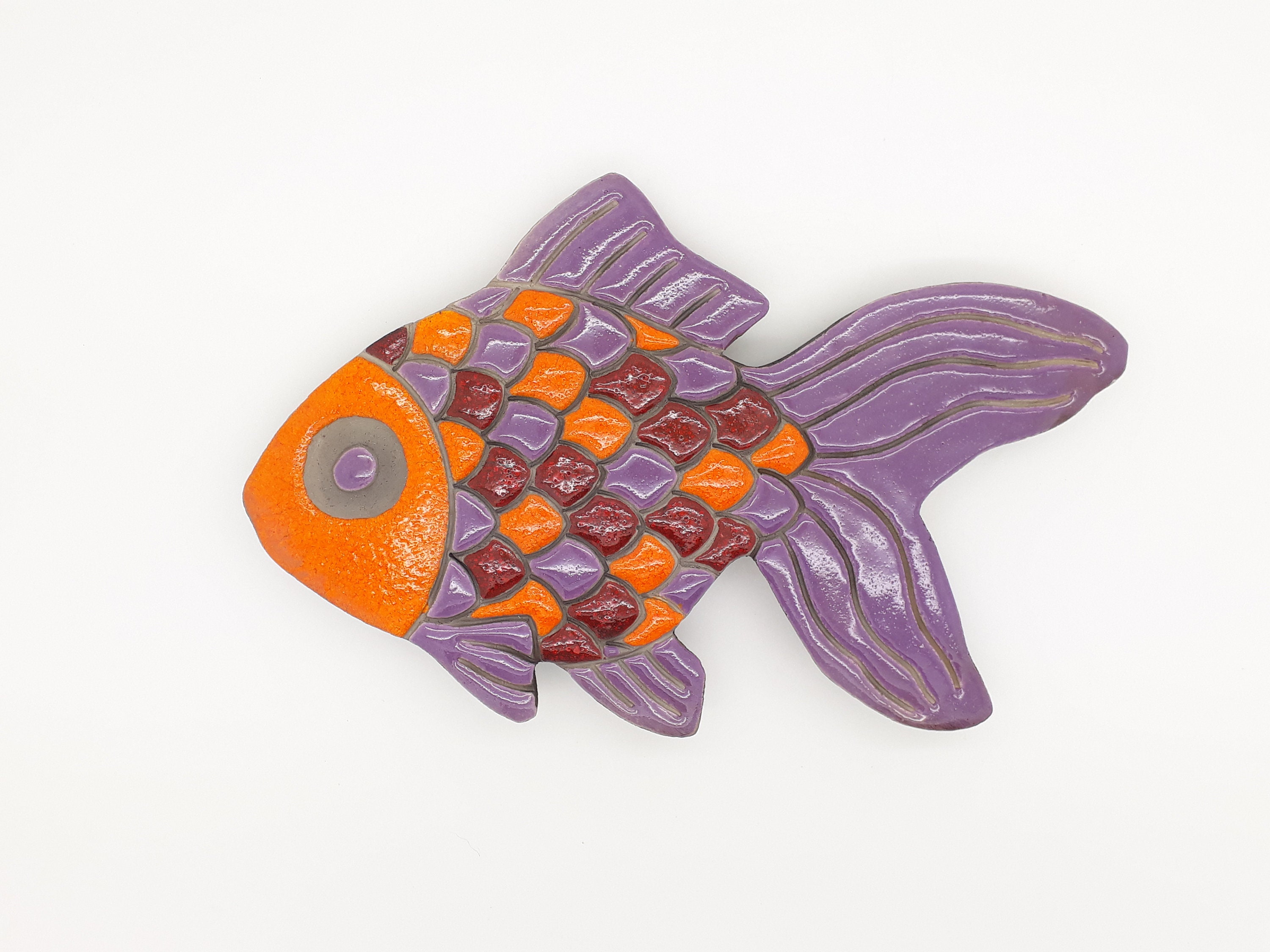 Plaque Murale Poisson Raku