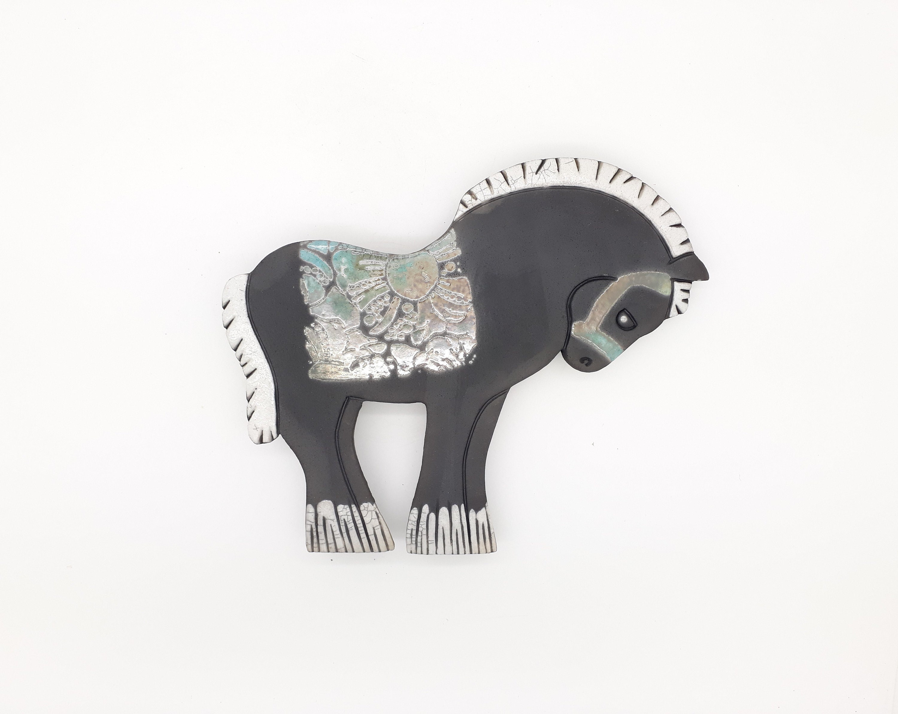 Plaque Murale Cheval Raku