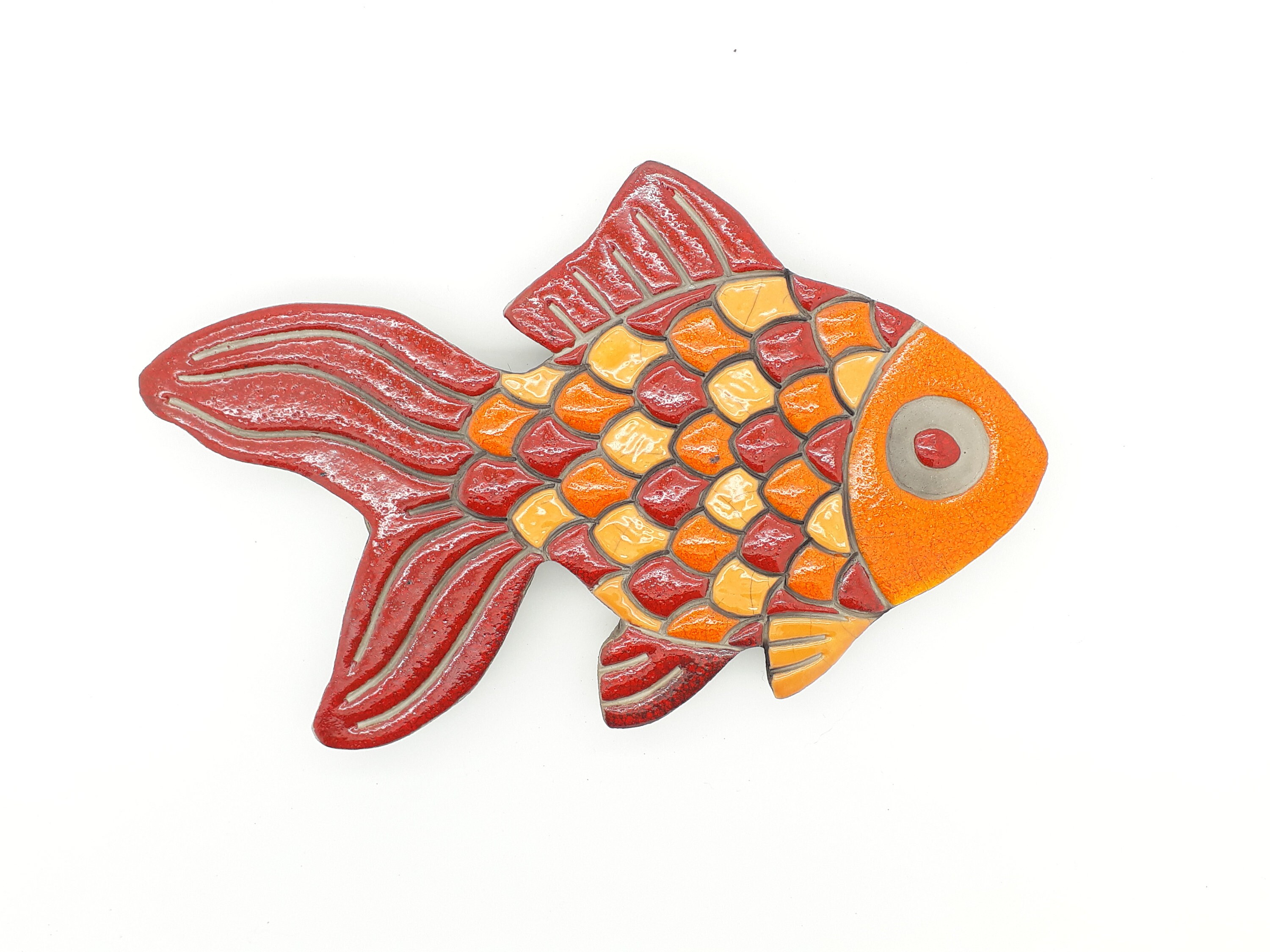 Plaque Murale Poisson Raku