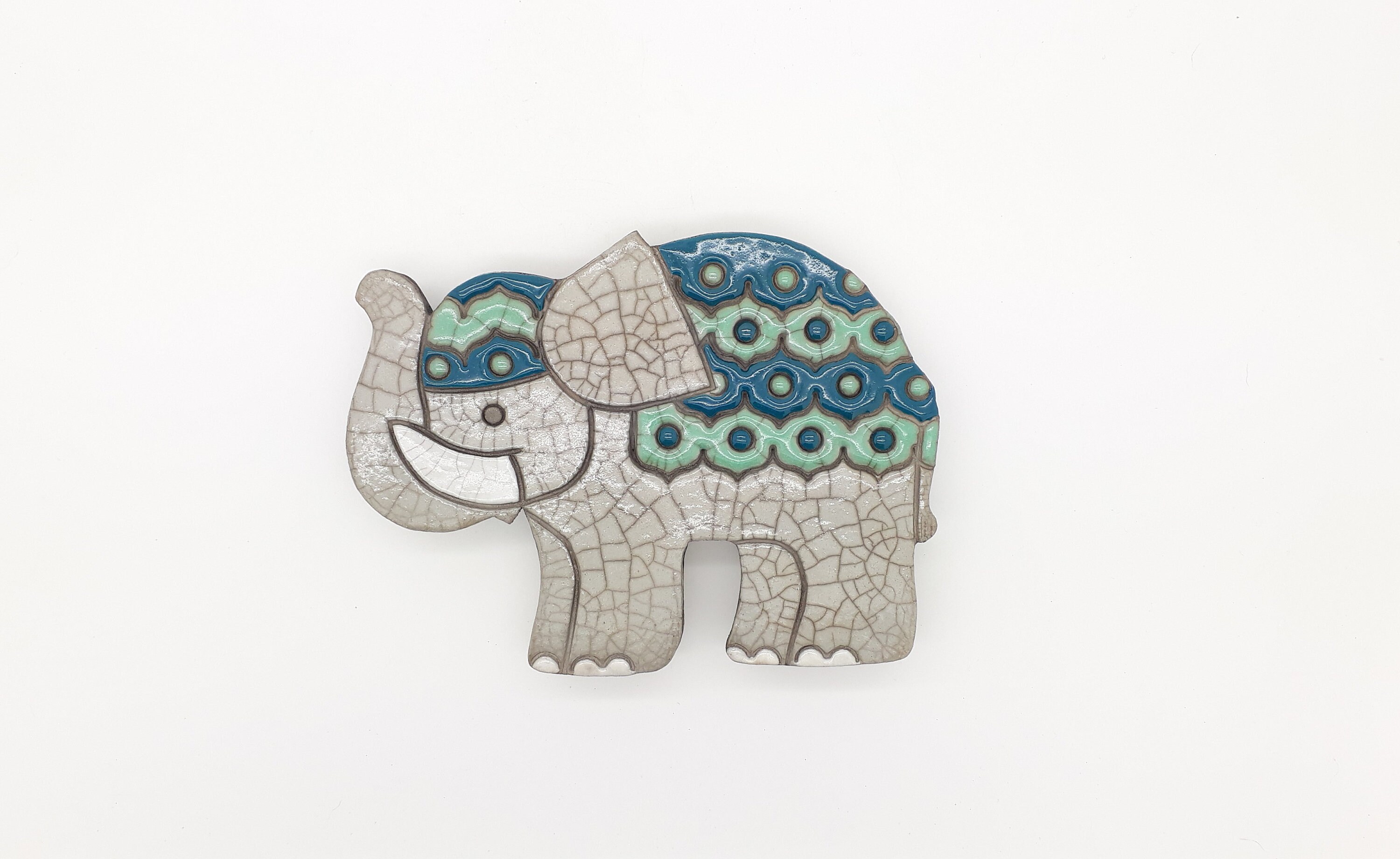 Plaque Murale Éléphant Raku