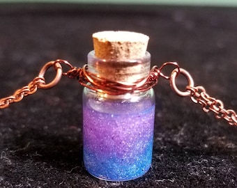 Potion Bottle Necklace- Purple and Blue