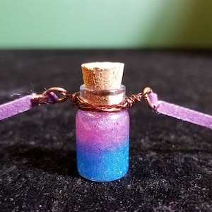 Potion Bottle Necklace- Pink, Purple & Blue