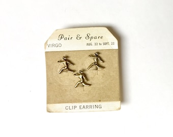 Vintage 'Pair & Spare' Virgo Clip Earrings