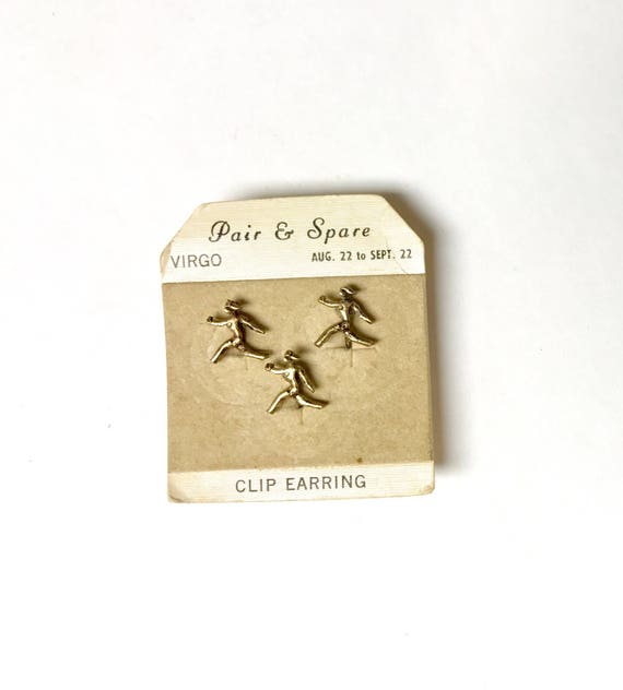 Vintage 'Pair & Spare' Virgo Clip Earrings - image 1