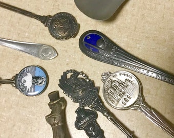 9 Vintage Souvenir Spoons From Varying Events and Locations