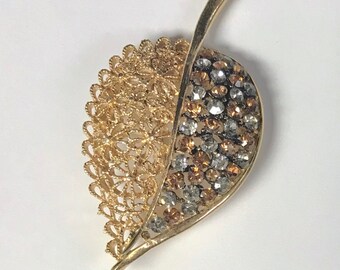 Gorgeous Vintage Leaf Brooch by Karu