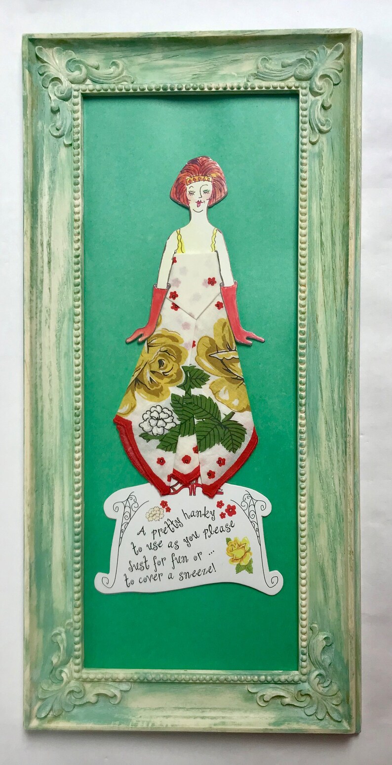 Framed Handkerchief Paper Doll Card image 1