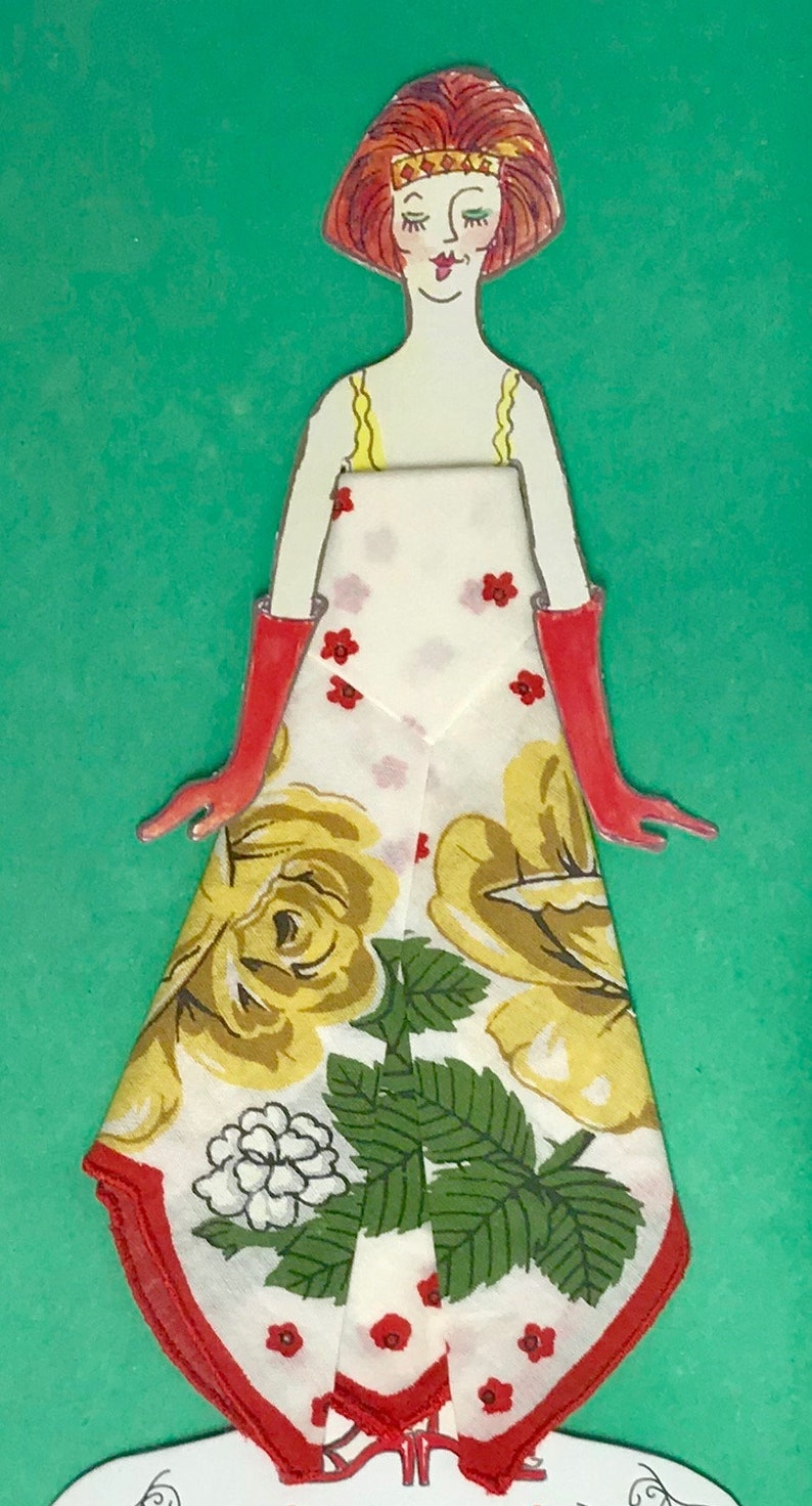 Framed Handkerchief Paper Doll Card image 7