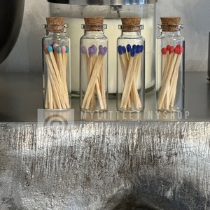 MATCH JARS |Housewarming | Strike On Bottle | Accent decor | Colored Safety Matches| Father&#39;s day gift|Wedding favors| Party favors