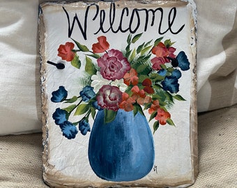 Christmas Slate Door Decoration Winter Welcome Sign Winter Etsy