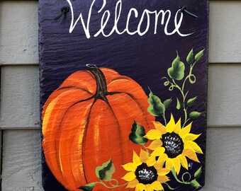 Painted Slates Door Decor Welcome Signs Deck by LindaSpangArt