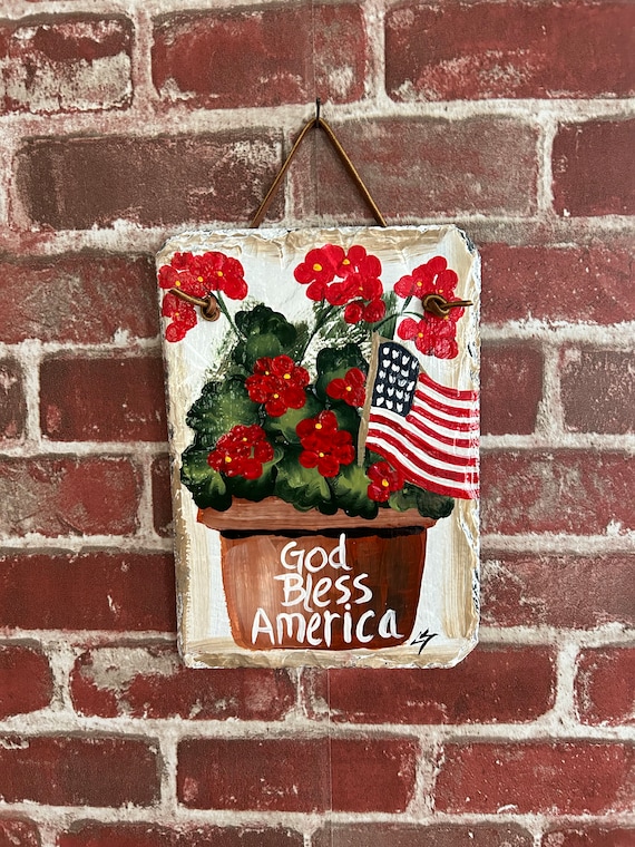 July 4th slate sign, Patriotic slate sign, Happy July 4th sign, Porch decor, Fourth of July sign, patriotic sign, Painted slate, slate sign